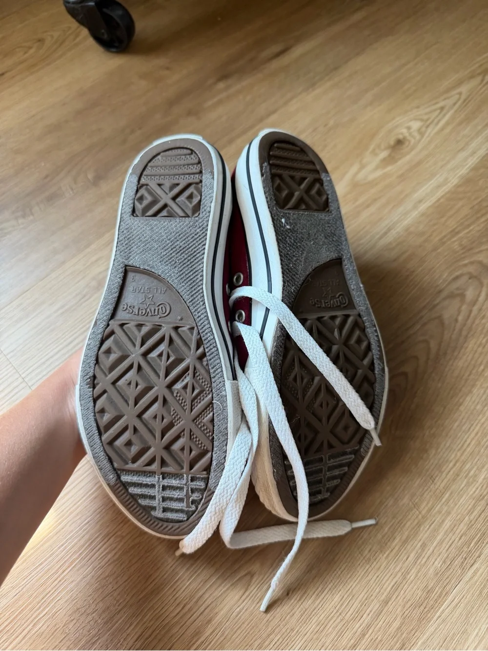 Converse High Top Sneakers - Burgundy and White